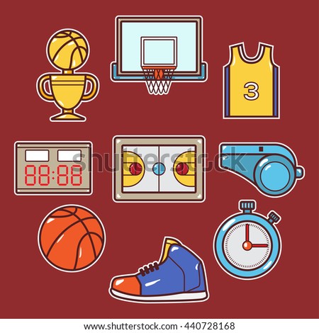 Cartoon Basketball Backboard Rim Icon Outline Stock Vector 440728177 ...