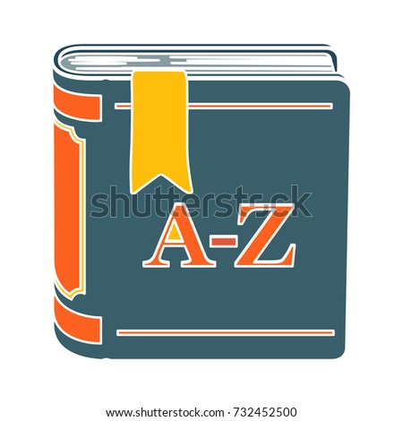 Dictionary Flat Icon Stock Vector 732452500 - Shutterstock