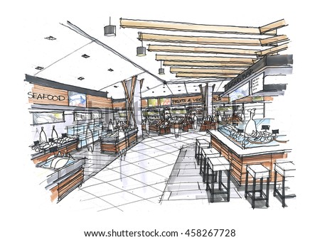 stock photo my sketch design idea of supermarket no reference image 458267728