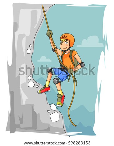 Rock Climbing Cartoon Stock Vector 598283153 - Shutterstock