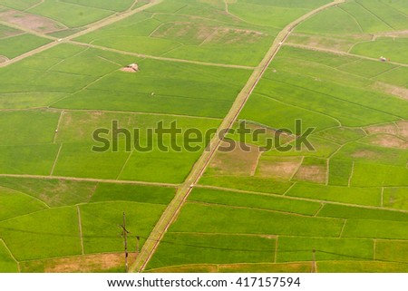 HOA BINH, Vietnam, February 16, 2016 Mai Chau Town, Hoa Binh Province, Vietnam.Hoa Binh is a biggest rice stock in north Vietnam