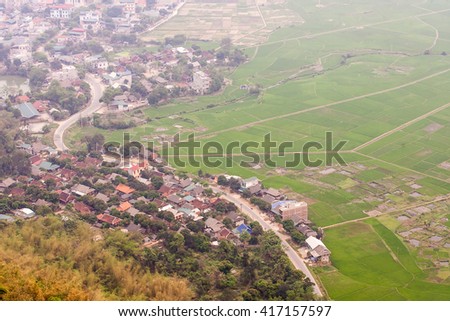 HOA BINH, Vietnam, February 16, 2016 Mai Chau Town, Hoa Binh Province, Vietnam.Hoa Binh is a biggest rice stock in north Vietnam