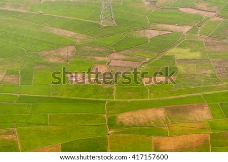 HOA BINH, Vietnam, February 16, 2016 Mai Chau Town, Hoa Binh Province, Vietnam.Hoa Binh is a biggest rice stock in north Vietnam