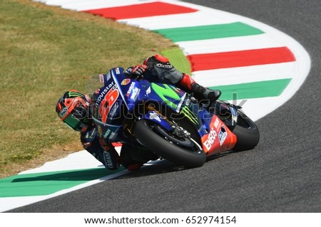 MUGELLO - ITALY, JUNE 3: Spanish Yamaha rider Maverick Vinales during the qualifying of the 2017 MotoGP OAKLEY GP of Italy at Mugello circuit on June 3, 2017 in Italy.