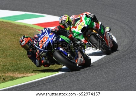 MUGELLO - ITALY, JUNE 3: Spanish Yamaha rider Maverick Vinales during the qualifying of the 2017 MotoGP OAKLEY GP of Italy at Mugello circuit on June 3, 2017 in Italy.