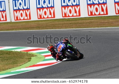 MUGELLO - ITALY, JUNE 3: Spanish Yamaha rider Maverick Vinales during the qualifying of the 2017 MotoGP OAKLEY GP of Italy at Mugello circuit on June 3, 2017 in Italy.