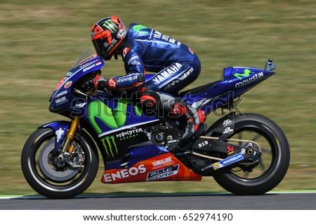 MUGELLO - ITALY, JUNE 3: Spanish Yamaha rider Maverick Vinales during the qualifying of the 2017 MotoGP OAKLEY GP of Italy at Mugello circuit on June 3, 2017 in Italy.
