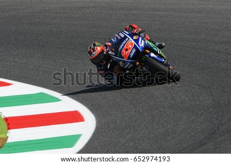 MUGELLO - ITALY, JUNE 3: Spanish Yamaha rider Maverick Vinales during the qualifying of the 2017 MotoGP OAKLEY GP of Italy at Mugello circuit on June 3, 2017 in Italy.
