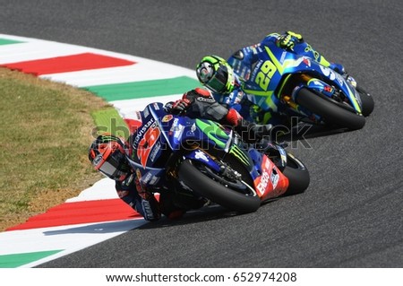 MUGELLO - ITALY, JUNE 3: Spanish Yamaha rider Maverick Vinales during the qualifying of the 2017 MotoGP OAKLEY GP of Italy at Mugello circuit on June 3, 2017 in Italy.