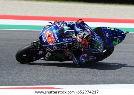 MUGELLO - ITALY, JUNE 3: Spanish Yamaha rider Maverick Vinales during the qualifying of the 2017 MotoGP OAKLEY GP of Italy at Mugello circuit on June 3, 2017 in Italy.