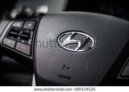 MOSCOW, RUSSIA - JUNE 25, 2017 Hyundai Creta / Hyundai ix25, interior view. Test of new Hyundai Creta / Hyundai ix25. This car is 4WD compact crossover SUV. 2.0