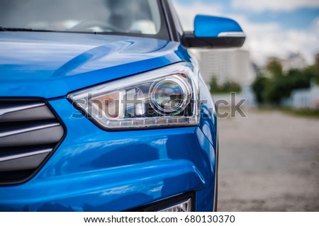 MOSCOW, RUSSIA - JUNE 25, 2017 Hyundai Creta / Hyundai ix25, front-side view. Test of new Hyundai Creta / Hyundai ix25. This car is 4WD compact crossover SUV. 2.0