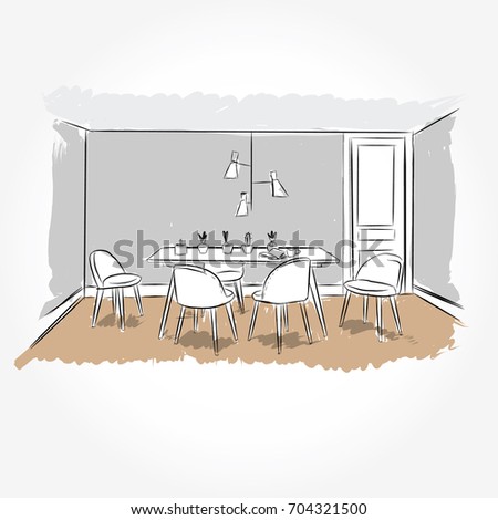 Dining Room Sketch Stock Images, Royalty-Free Images & Vectors