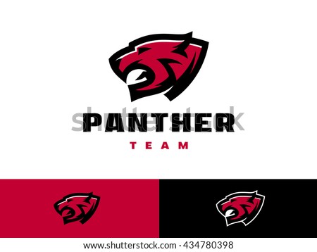 Sports logo template with the image of the wild cat