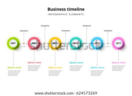 Business Timeline Step Circles Infographics Corporate Stock Vector ...