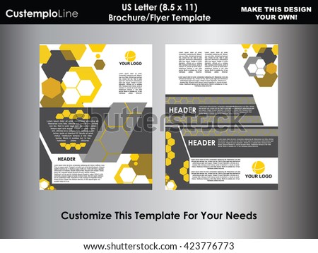 abstract hexagonal brochure flyer design vector stock vector yellow letter flyer