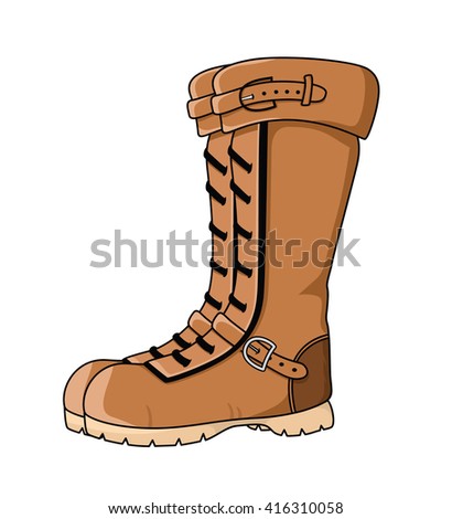 Pair Brown Boots Cartoon Illustration Isolated Stock Vector 185493440 ...