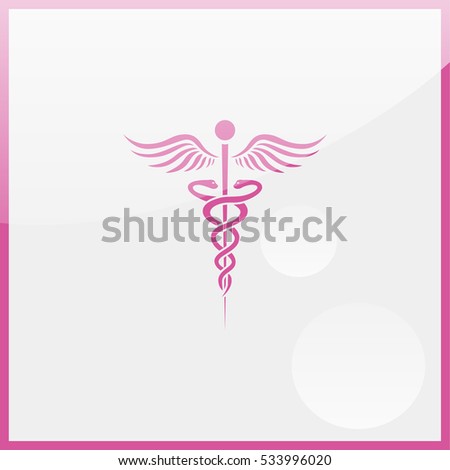 Caduceus of Hermes healthcare flat icon.