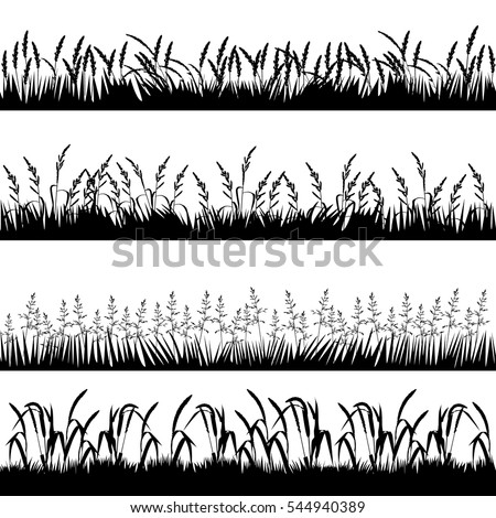 Vector Illustration Grass Silhouette Set 스톡 벡터 544940389 - Shutterstock