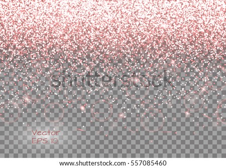 Vibrant background with twinkle lights. Pink glitter sparkle on a transparent backdrop.