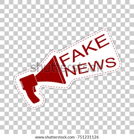 Fake News Sticker Badge With Megaphone Icon Flat Vector Illustration On Transparent Background Fake News Sticker Badge With Megaphone Icon Flat Vector Illustration On Transparent Background