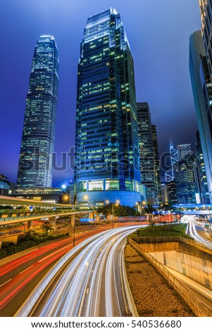 Business Architecture Skyscrapers Light Trails Stock Photo 128315564 ...