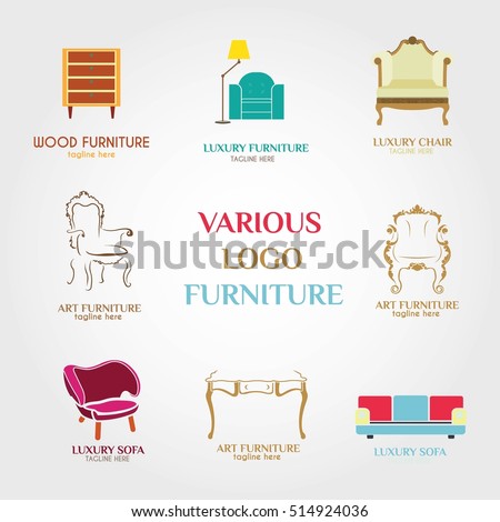 Furniture Logo Design Template Vector Illustration With Flat Style Furniture Logo Design Template Vector Illustration With Flat Style