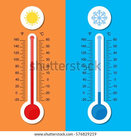 Thermometer Icon Vector Celsius Fahrenheit Measuring Stock Vector ...