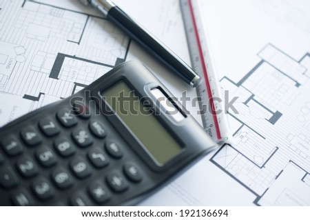  House  Plans  Calculator  Costing Estimate  Stock Photo 