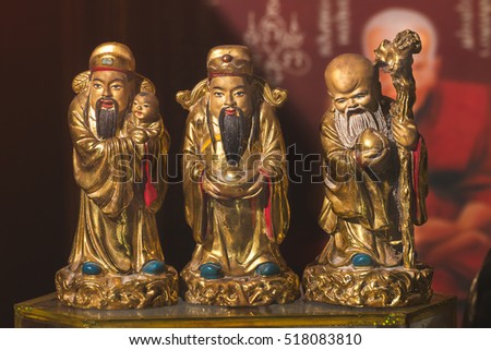 HOK LOK SIEW or FU LU SHOU three gods of chinese people.