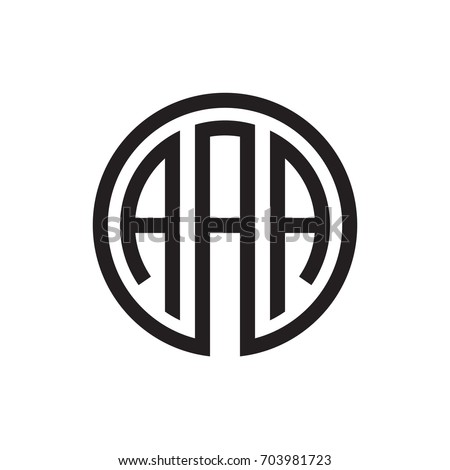 Threeletter Initials Black Circle Logo Stock Vector 703981723 ...