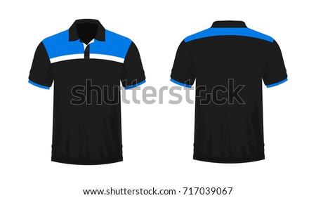 black and blue polo shirt