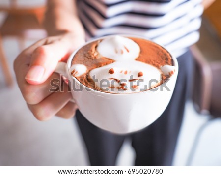 Cat Latte Art On Cappuccino Coffee Mug Cat Latte Art On Cappuccino Coffee Mug