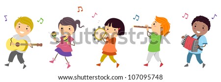 Stickman Illustration Featuring Kids Playing Different Stock Vector ...