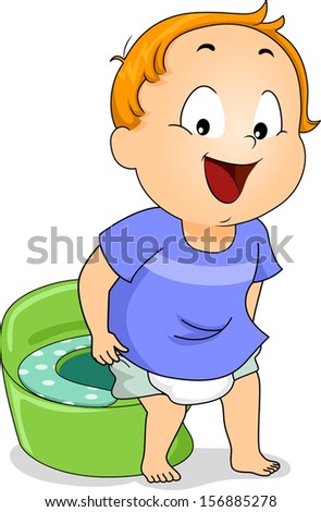 Illustration Little Girl Using Potty Stock Vector 174348920 - Shutterstock
