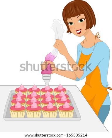 Woman Decorating Cupcakes woman cupcake stock images, royalty-free images & vectors Woman Decorating Cupcakes woman cupcake stock images, royalty-free images & vectors