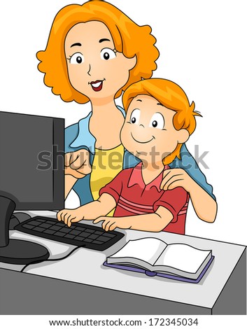 Woman Using Computer Stock Vectors, Images & Vector Art | Shutterstock