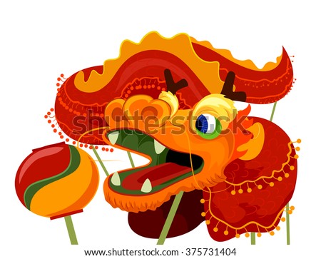 Illustration of a Dragon Dance Costume for Chinese New Year