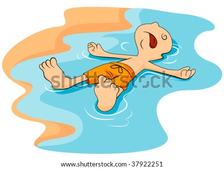 Illustration Drowning Boy Waving His Hands Stock Vector 171970148 ...