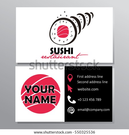 sushi japanese food business card stock vector royalty free