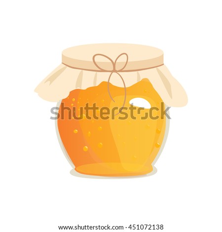 Honey jar vector. Apiary vector symbol. Bee, honey, honey bank, honey pot comb. Honey natural healthy food production. Honey liquid bank isolated. Beehive and wax. Sticky ingredient dessert.