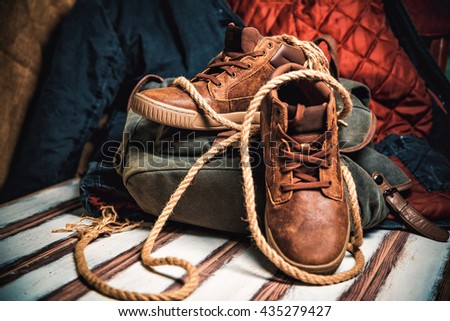 Men's brown shoes advertising photo