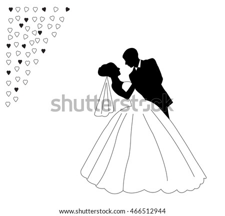 Four Wedding Couples Silhouette Stock Vector 113215348 - Shutterstock