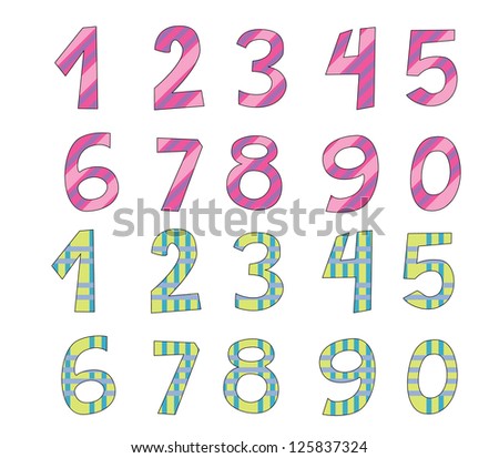 Hand Drawn 3d Numbers Stock Vector 75614101 - Shutterstock