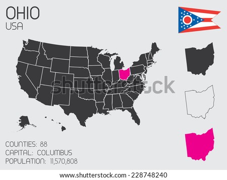 A Set of Infographic Elements for the State of Ohio - stock vector