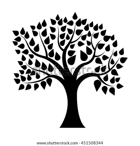 Black Tree Silhouette Isolated On White Stock Vector 102856430 ...