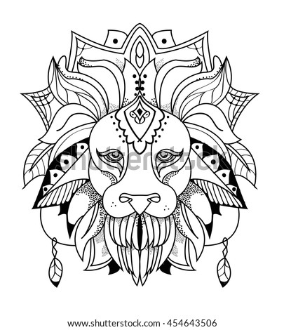 Lion Mandala Stock Vector (Royalty Free) 454643506 - Shutterstock