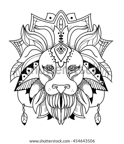 Download Lion Mandala Stock Vector (Royalty Free) 454643506 ...