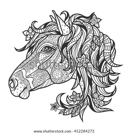horse head coloring page stock images royalty free images vectors