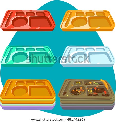 School Lunch Tray Clean And Dirty Plastic Red Yellow Green School Lunch Tray Clean And Dirty Plastic Red Yellow Green